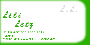 lili letz business card